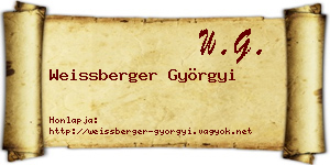 Weissberger Györgyi névjegykártya